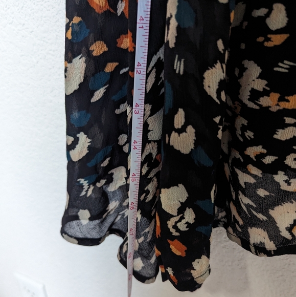 Monsoon Fia Feather Print Hanky Hem Dress Black Size 18 - Picture 9 of 9